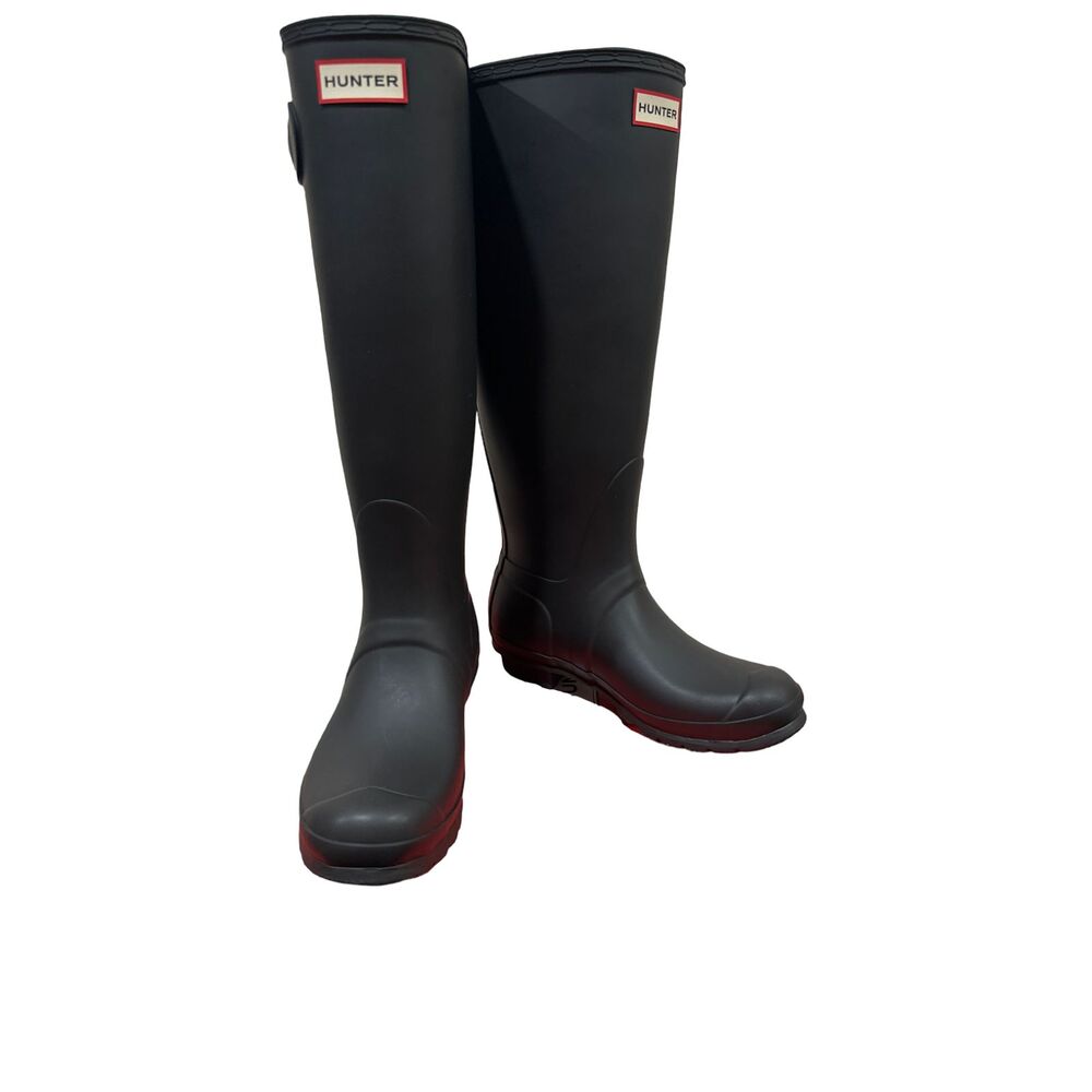 Hunter Ladies' Original Tall Matte Rain Boot Authentic Full Box Black Size 8 - Picture 6 of 6